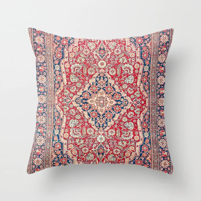 Decorative Pillow Covers in a Bohemian Moroccan Print | Hidden Zip Closure in Four Square Sizes | 22 Patterns for Sofa or Bed