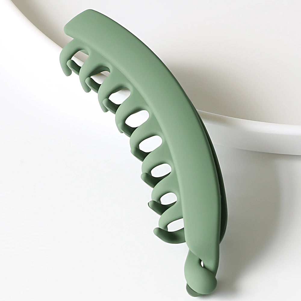 Large Banana Hair Clip for Thick Ponytails | Non Slip ABS Claws That Open to 21 cm | Choose One of Six Matte Colors or the Full Set
