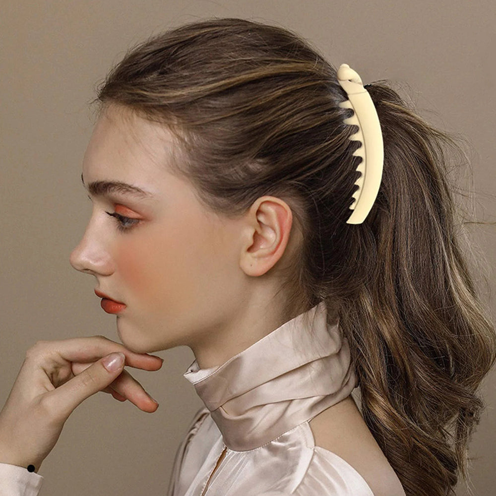 Large Banana Hair Clip for Thick Ponytails | Non Slip ABS Claws That Open to 21 cm | Choose One of Six Matte Colors or the Full Set