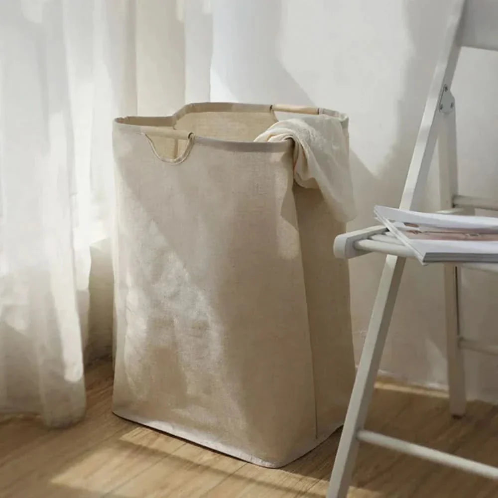Foldable Cotton Linen Laundry Basket