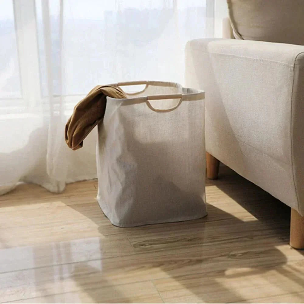 Foldable Cotton Linen Laundry Basket