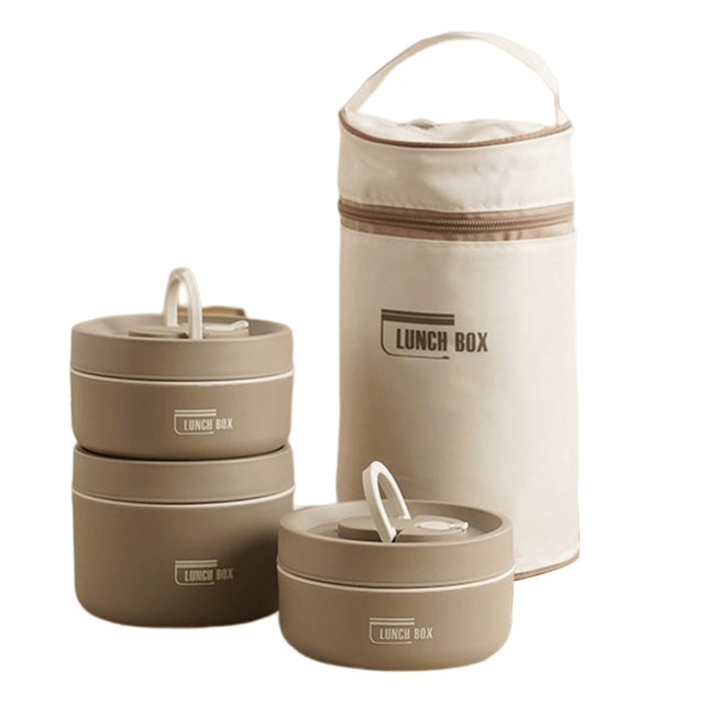 Insulated Stainless Steel Lunch Box | 420-620ml, Blue Brown or White | Double-Walled Leak-Proof Design for Warm Meals