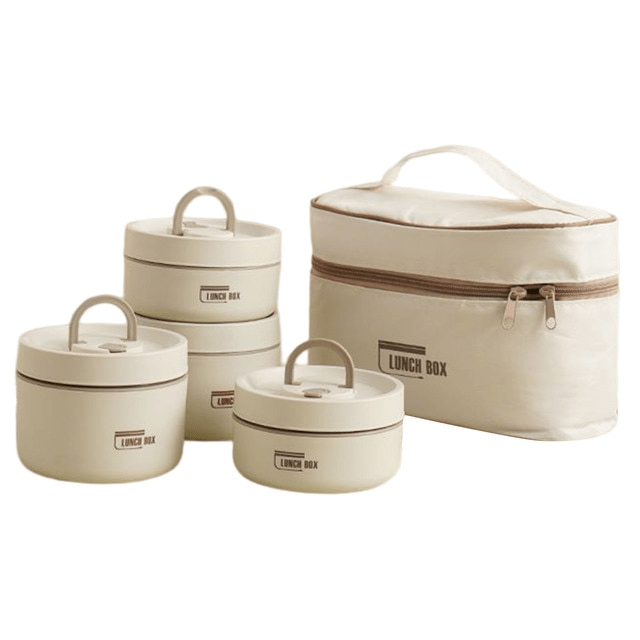 Insulated Stainless Steel Lunch Box | 420-620ml, Blue Brown or White | Double-Walled Leak-Proof Design for Warm Meals