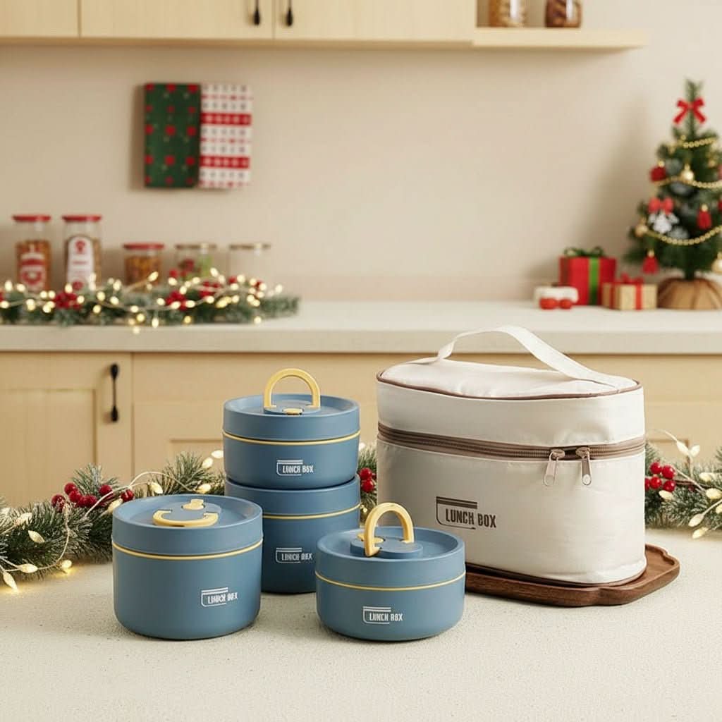 Insulated Stainless Steel Lunch Box | 420-620ml, Blue Brown or White | Double-Walled Leak-Proof Design for Warm Meals
