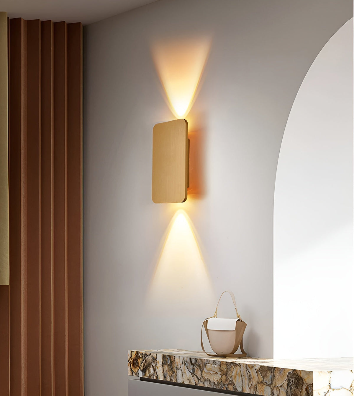 Rectangular LED Wall Sconce for Hallway and Staircase | Up and Down Beam in Warm, Neutral or Cool White | Surface Mount