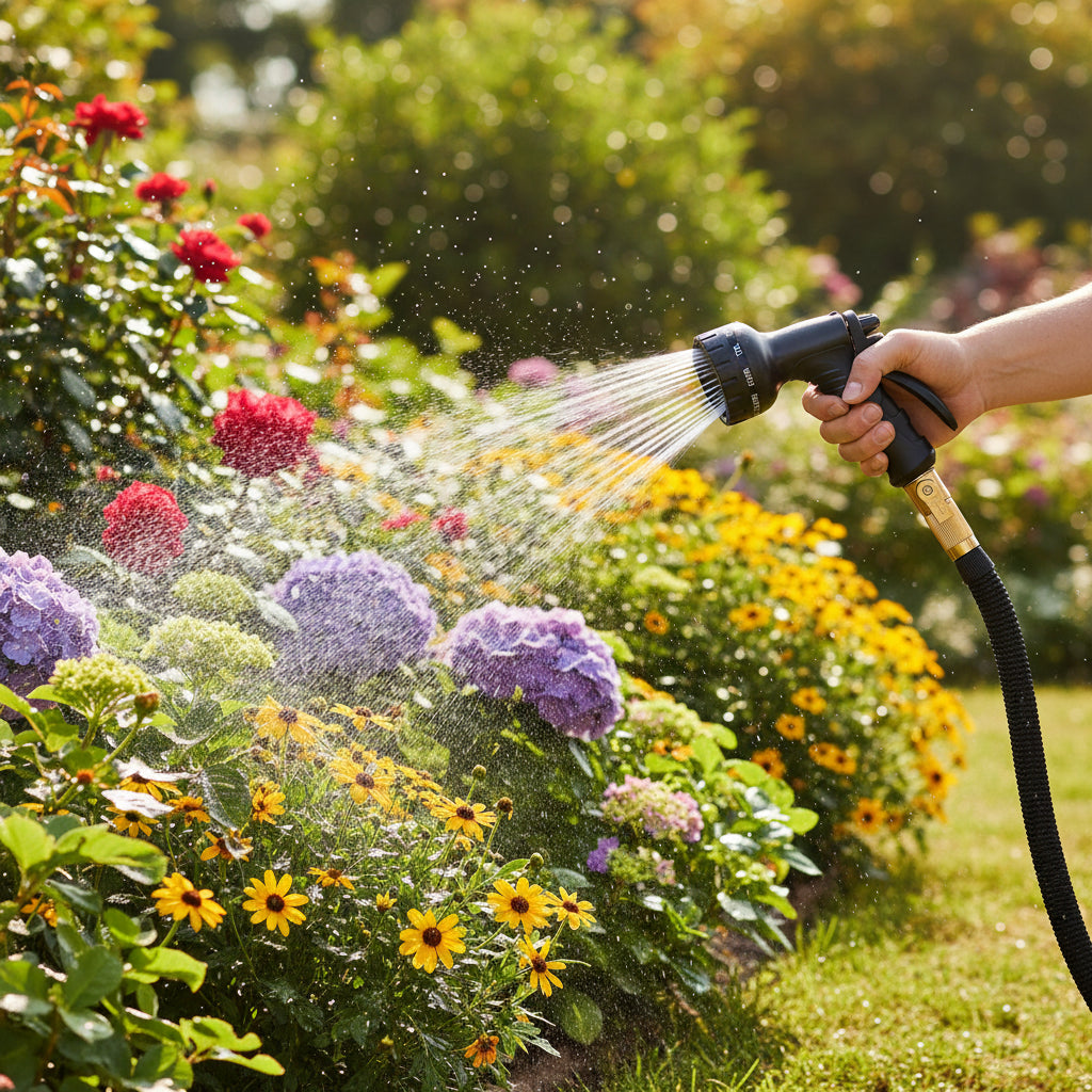 Expandable Garden Hose 50FT or 100FT | 8 Spray Patterns & Brass Fittings | Lightweight Leak-Resistant Watering Hose