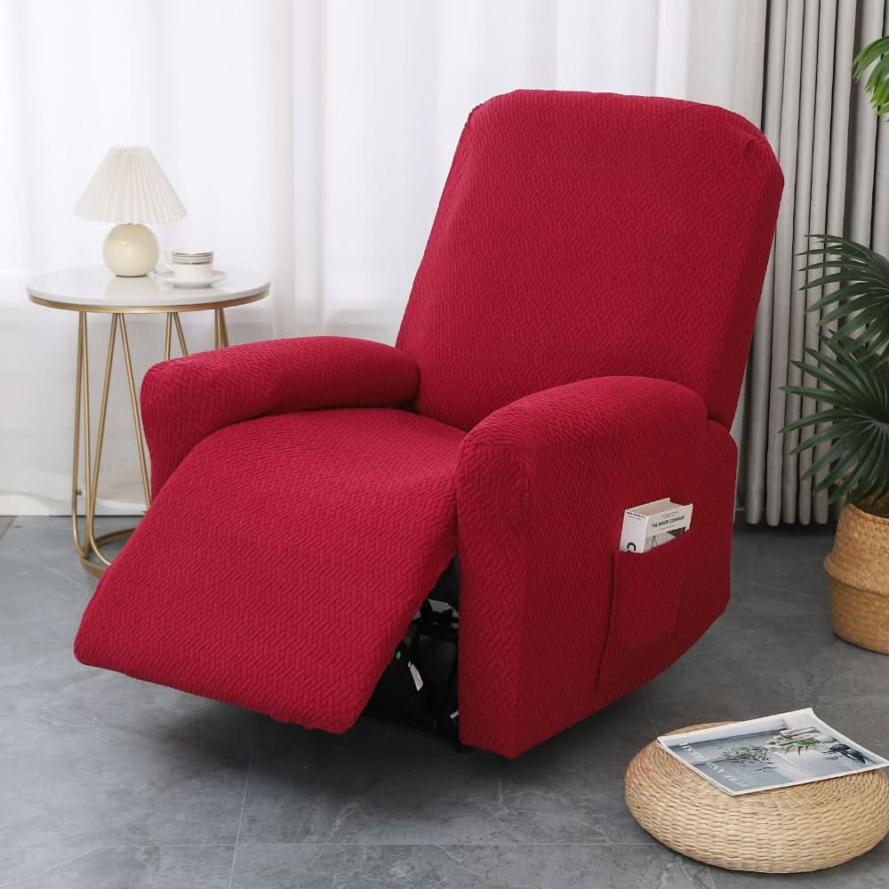 Fitted Recliner Chair Cover in 9 Colors | Soft Microfiber with Side Pocket | Protects Against Dust, Stains & Spills