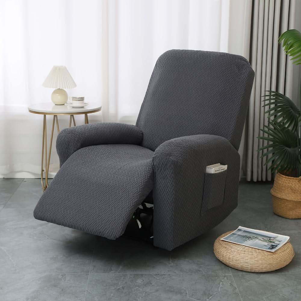 Fitted Recliner Chair Cover in 9 Colors | Soft Microfiber with Side Pocket | Protects Against Dust, Stains & Spills