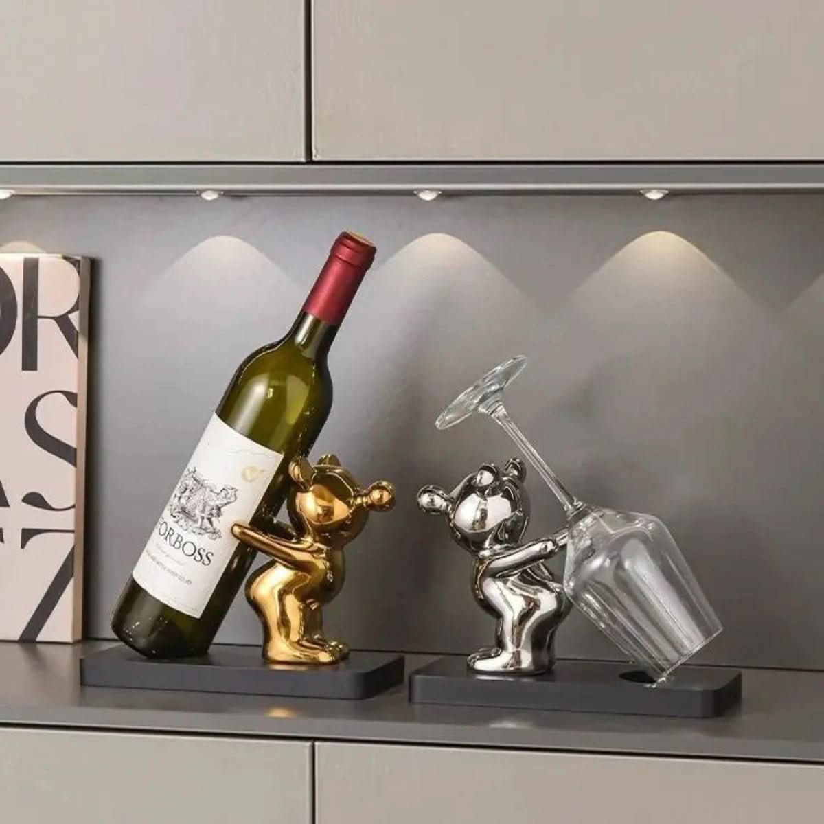 BEARWINE Rack - Playful ceramic wine rack in bear design for stylish bottle storage