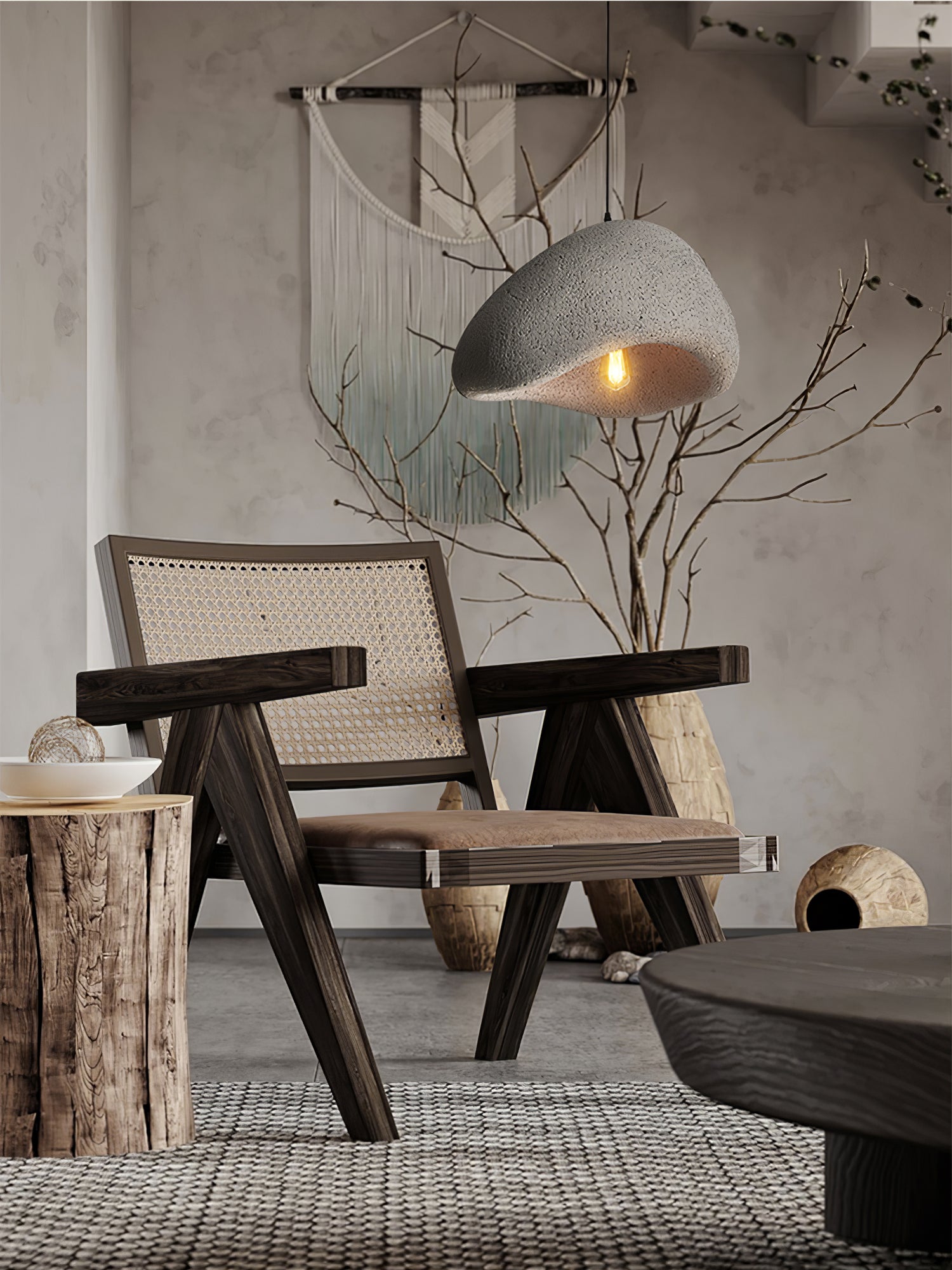 Wabi Sabi Cocoon Pendant Light Paper Ceiling Lamp