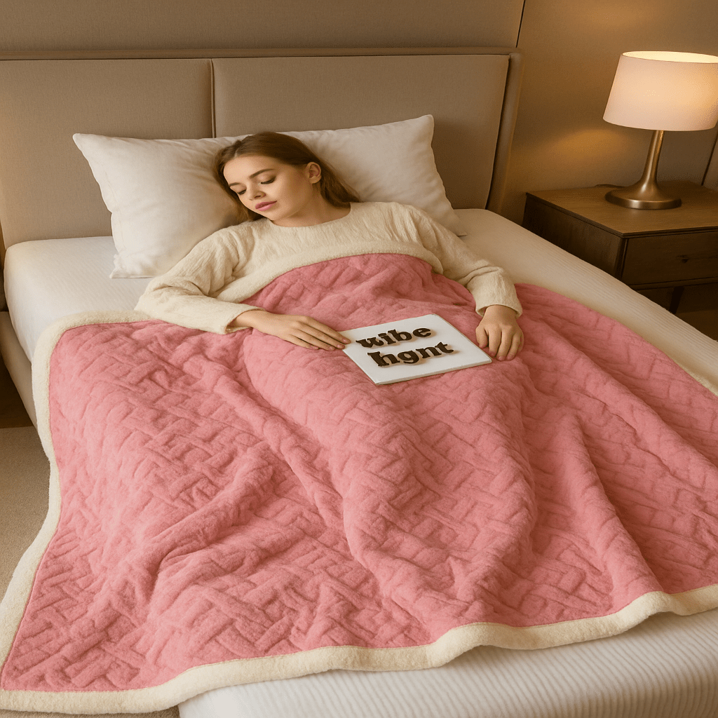 Cozy Wool Blanket for Home, Office & Travel