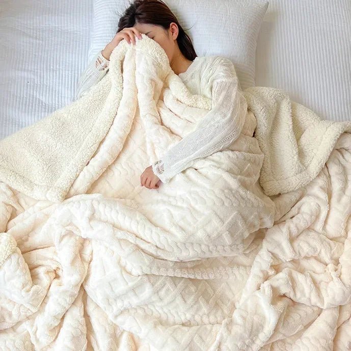 Cozy Wool Blanket for Home, Office & Travel