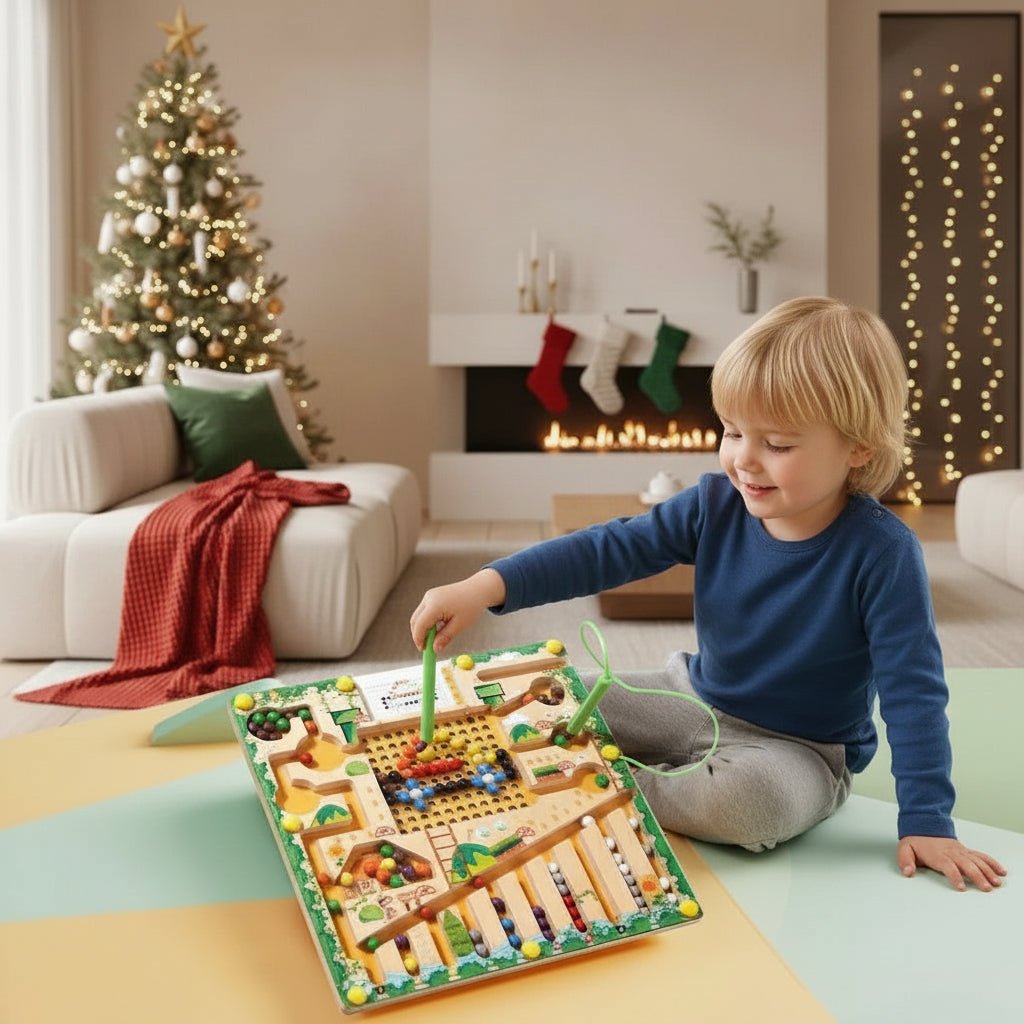 NUMBERRAIL – Montessori Magnetlabyrinth for numbers, colors & logic