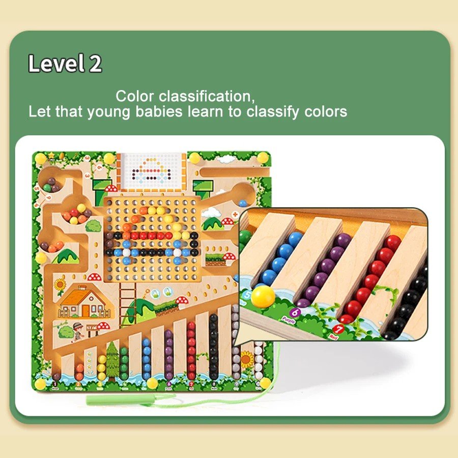 NUMBERRAIL – Montessori Magnetlabyrinth for numbers, colors & logic
