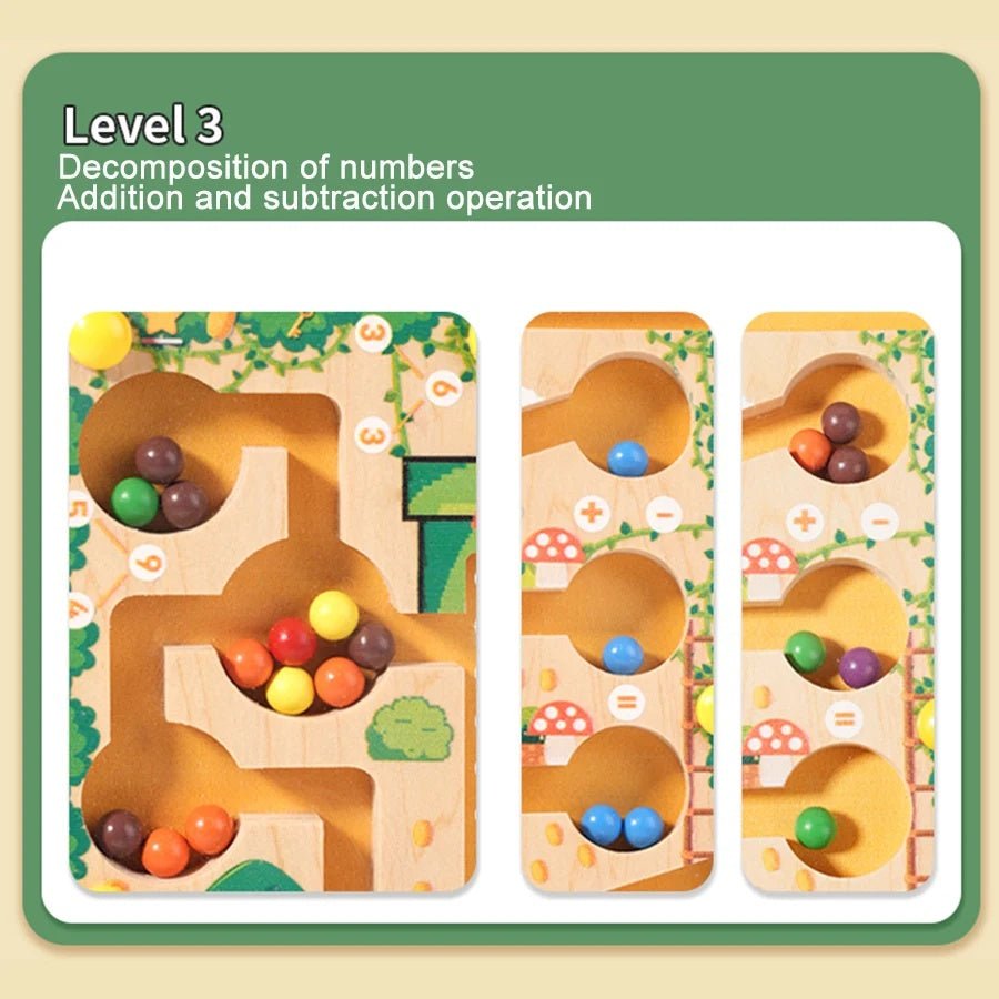 NUMBERRAIL – Montessori Magnetlabyrinth for numbers, colors & logic