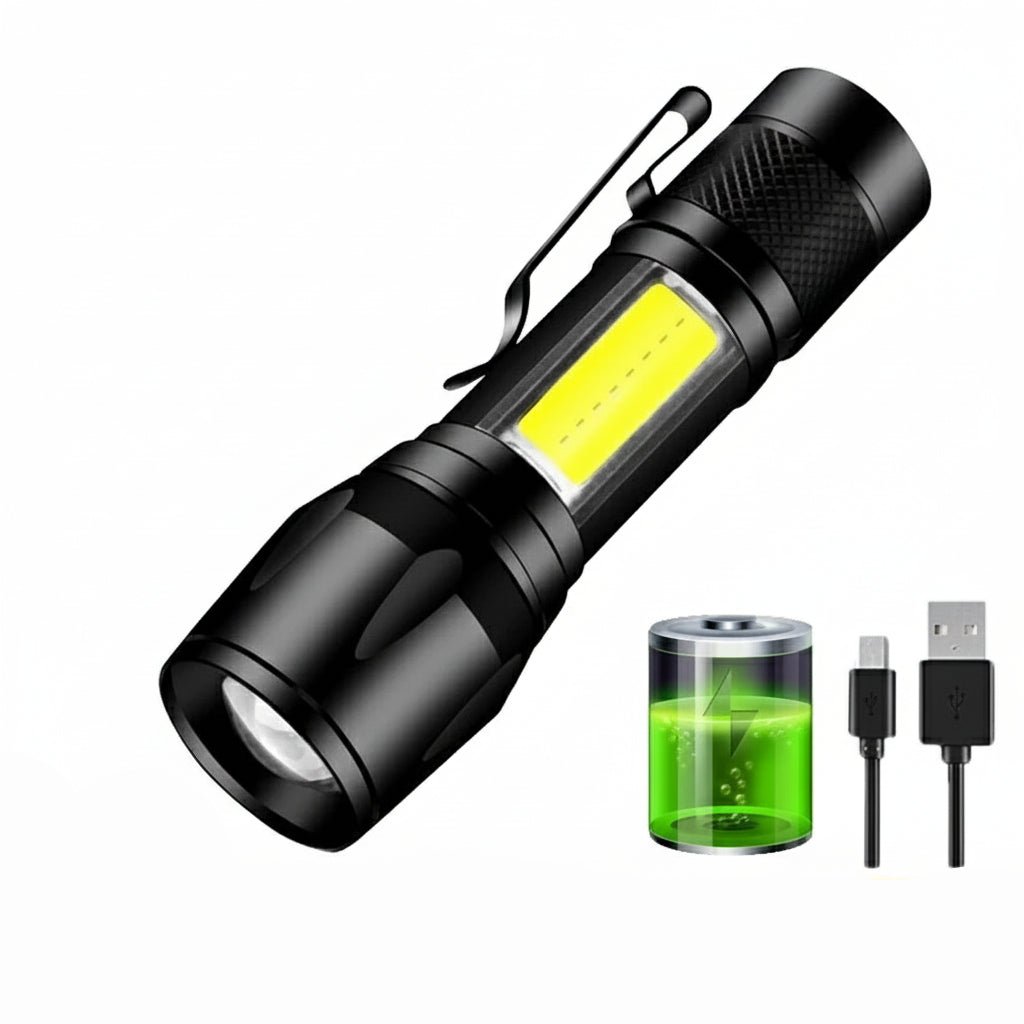 FLASHMAX - Powerful waterproof LED flashlight with ultra-strong long-range for outdoor and emergencies - Minimum size