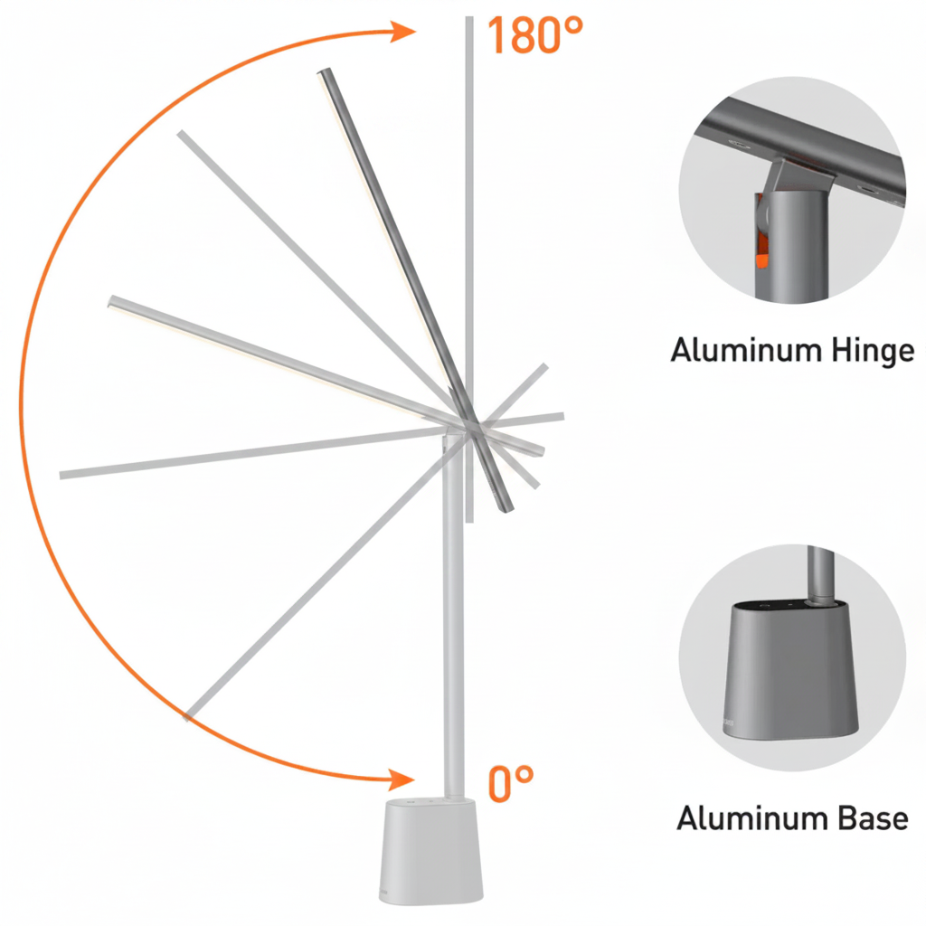 FOLDLITE - Intelligent, foldable LED desk lamp with battery & dimming function product image