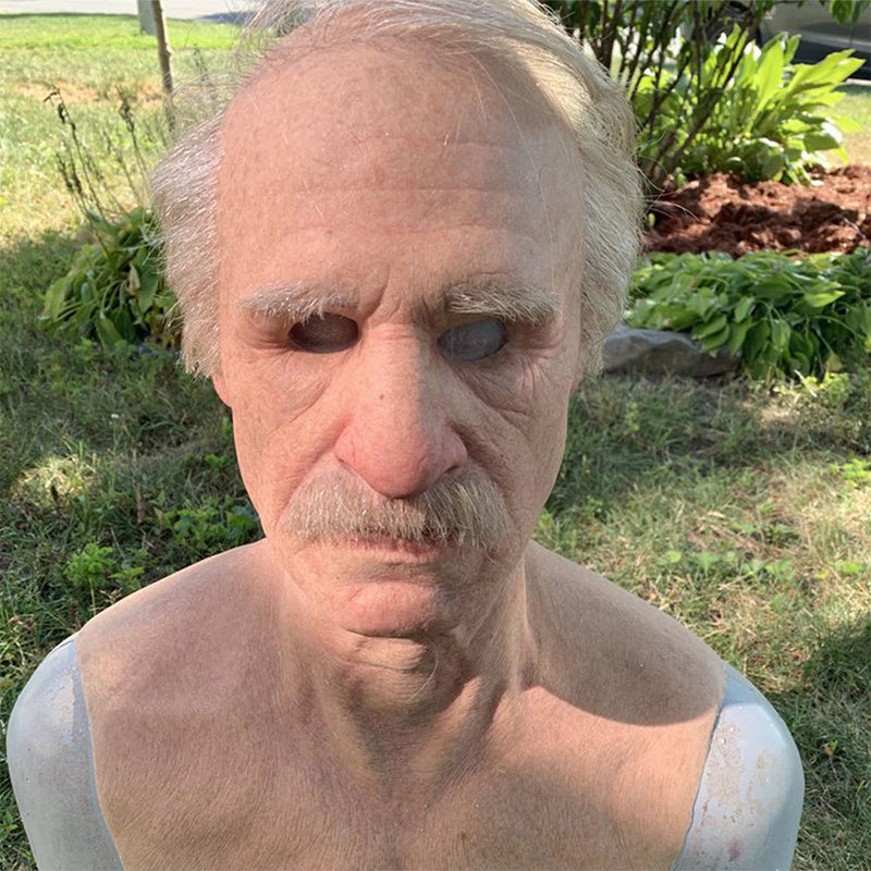 Realistic old man full face latex Halloween mask, style 3