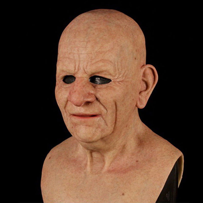Realistic old man full face latex Halloween mask, style 6