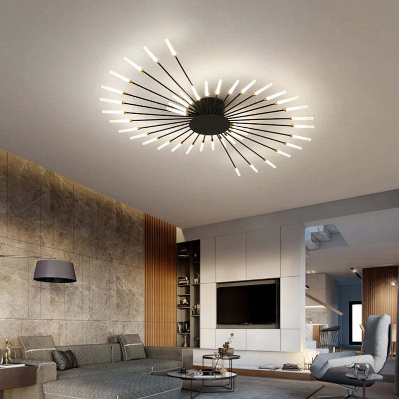 Fireworks Ceiling Light LED Black Gold