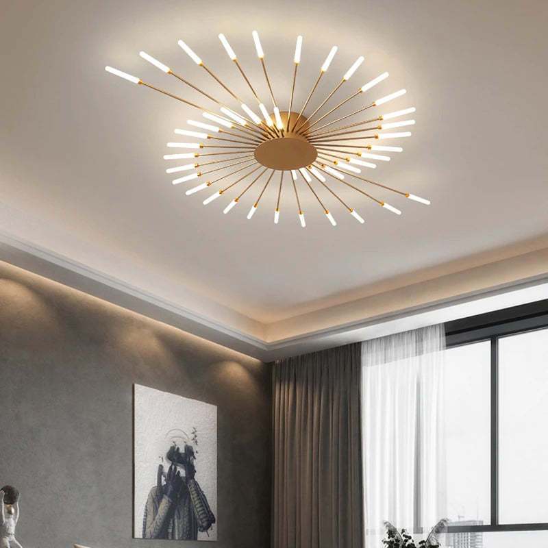Fireworks Ceiling Light LED Black Gold