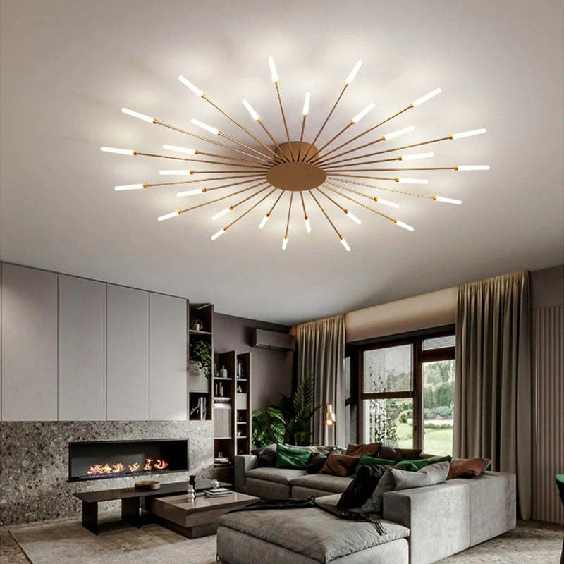 Fireworks Ceiling Light LED Black Gold