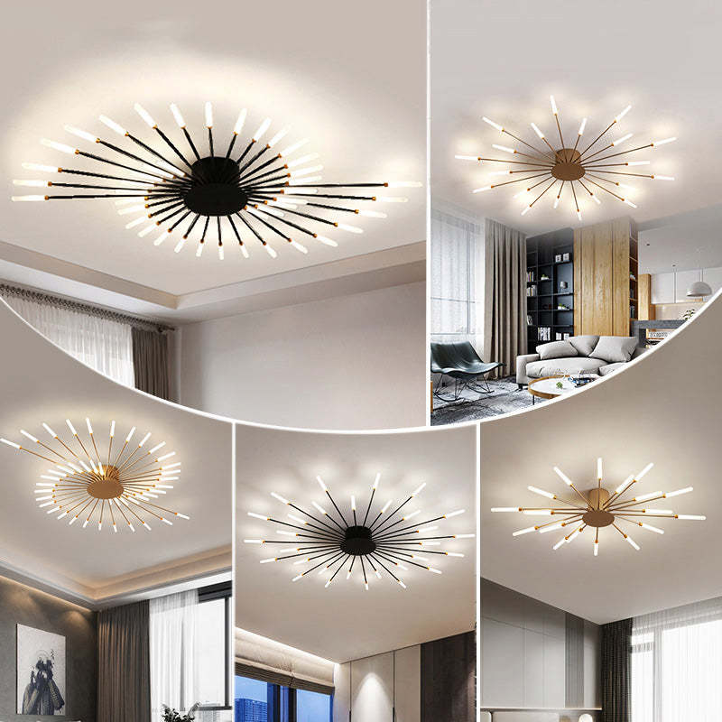 Fireworks Ceiling Light LED Black Gold