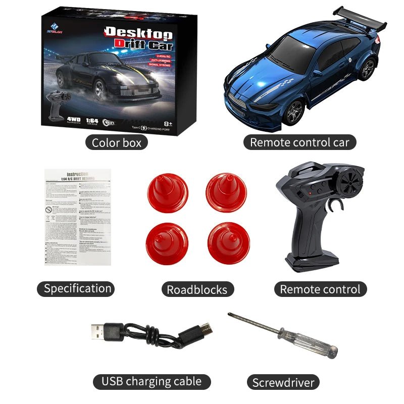 MICRODRIFT – Compact 1:64 Remote Control Drift Car for Smooth Gliding