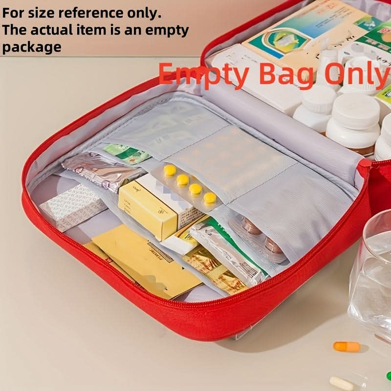 XL Portable First Aid Organizer Bag | Red, Blue, Pink or Yellow | Multi-Compartment Oxford Storage for Home & Travel