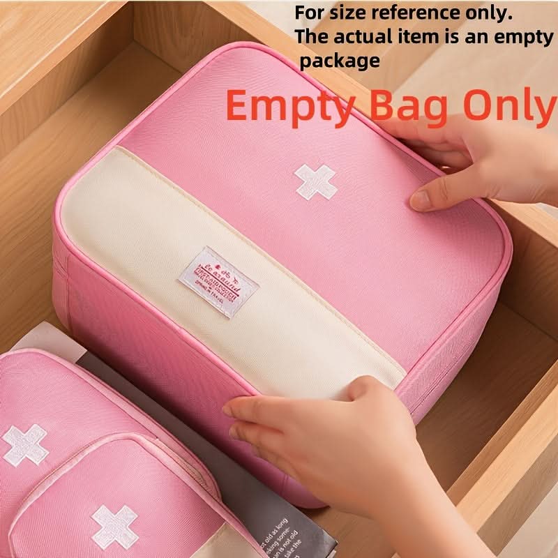 XL Portable First Aid Organizer Bag | Red, Blue, Pink or Yellow | Multi-Compartment Oxford Storage for Home & Travel