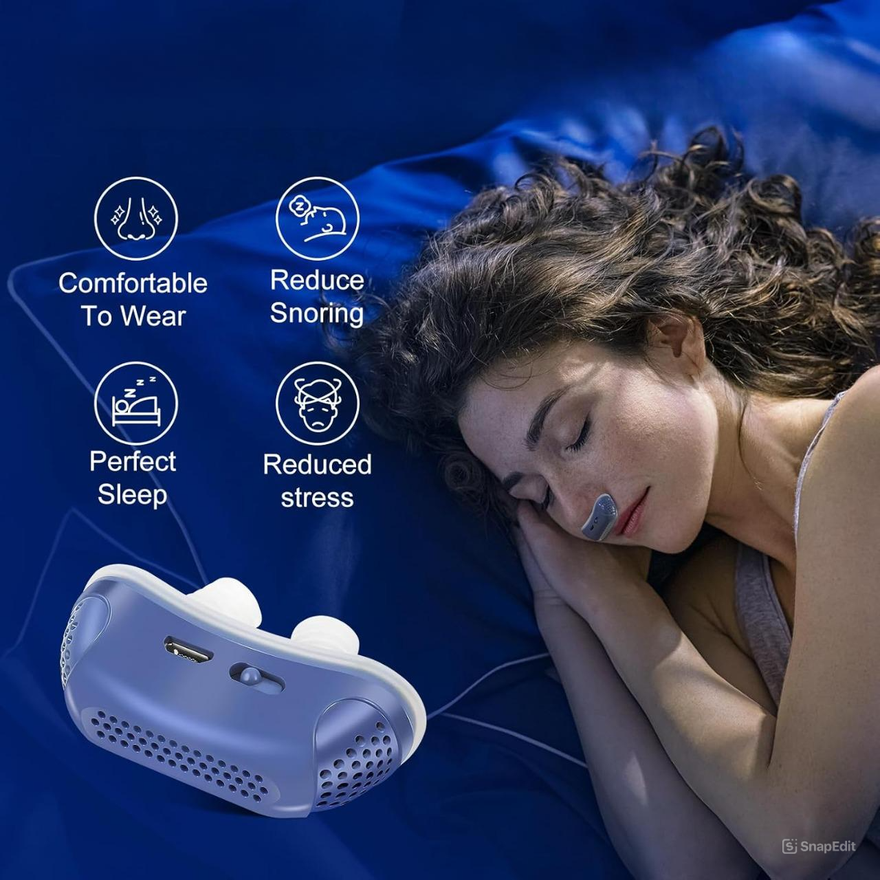 Portable Micro CPAP Sleep Apnea Device | 3 Colors | Ultra-Quiet Rechargeable Design for Restful Nights at Home or Travel