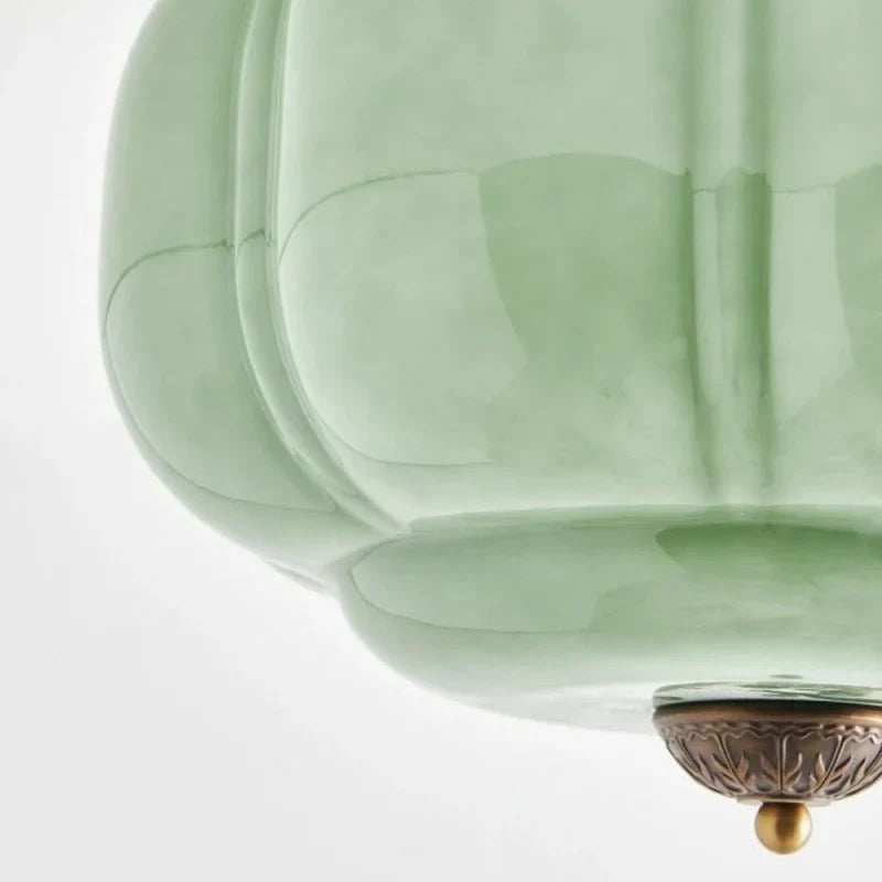 Milk Glass Ceiling Light Pumpkin Semi Flush