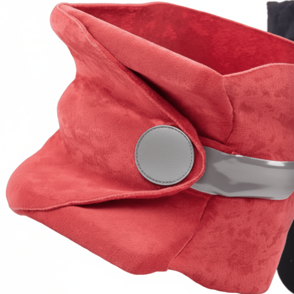 Memory Foam Travel Neck Pillow with Washable Cover | Gray, Black & Red | Ergonomic Support for Flights & Car Rides