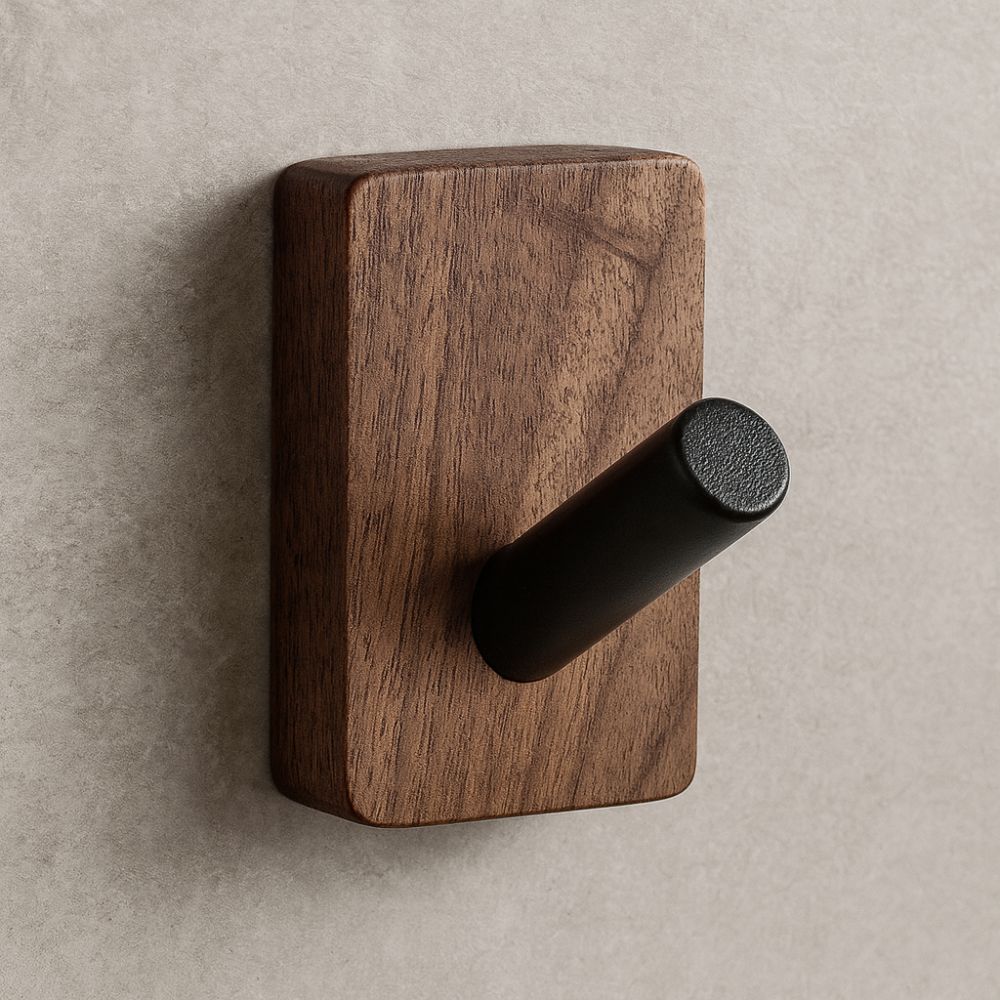 Natural Wood Wall Hook Organizer