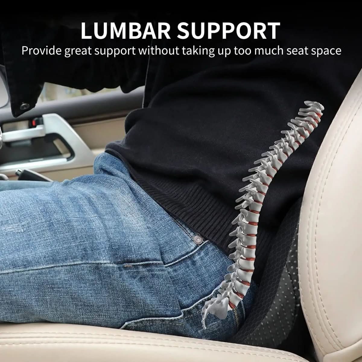 Sciatica Relief Seat Cushion Memory Foam Core | Removable Washable Cover | Orthopedic Support for Car, Office & Home