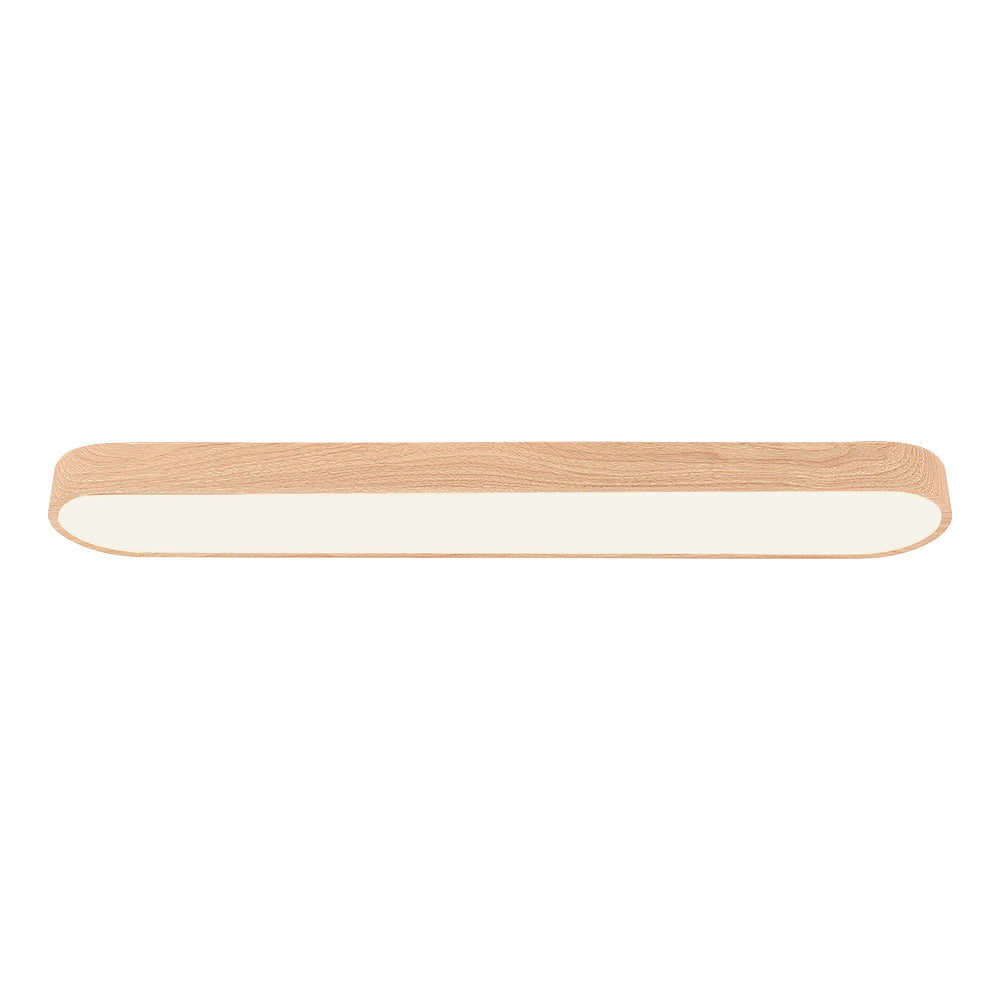 LED Oval Ceiling Light Wood Accent