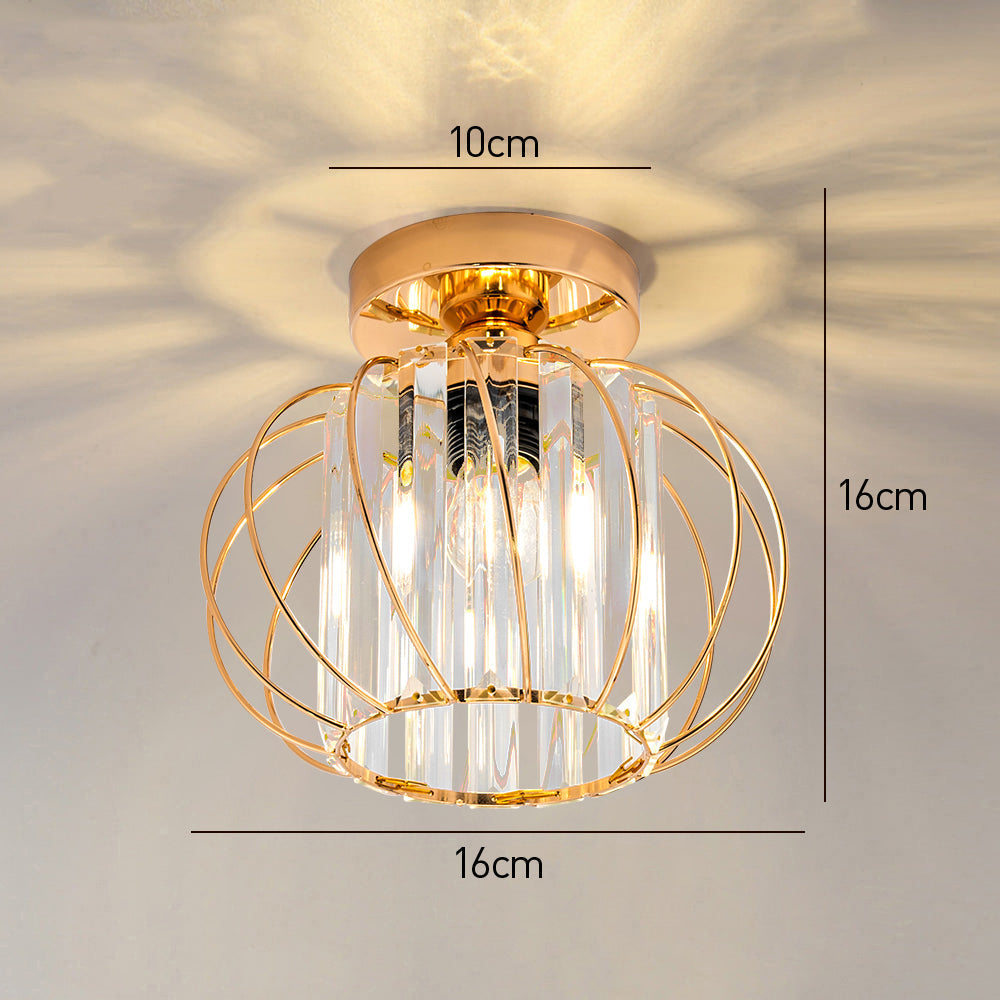 Nordic Glass Ceiling Light | Available in Black, Gold, or Silver | Minimal Design for Hallways and Living Spaces