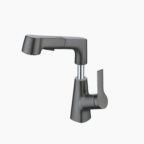 Bathroom Faucet with a Pull Out Sprayer That Extends 24 Inches | Rotates 360 Degrees, Two Modes | Brass Body, Ceramic Valve