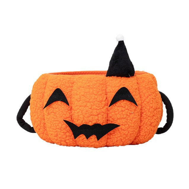 Halloween Pumpkin Decorative Basket | Available in Orange, Beige | Holds Treats and Decorations, Then Stores Them After