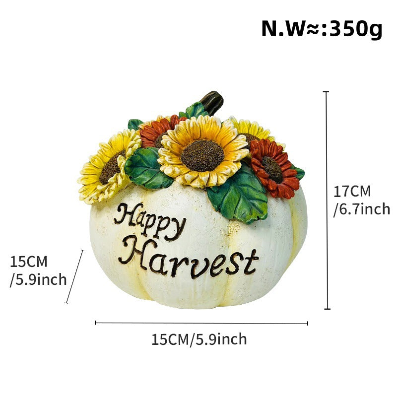 Halloween Pumpkin Decorative Figure | Available in Orange, Kürbis | Stands on Shelves, Mantels, and Side Tables