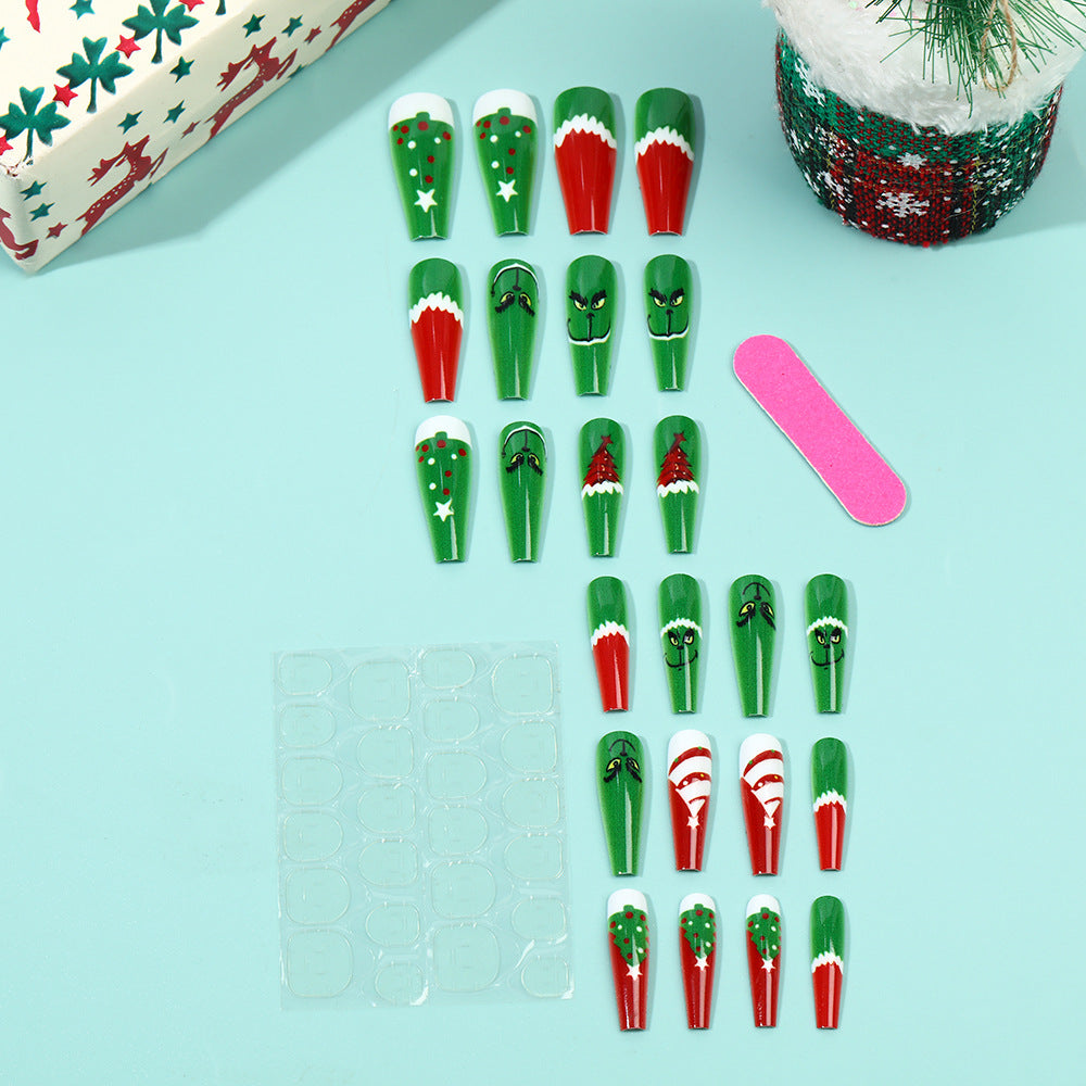 Snowflake and Tree Nails for Christmas | Festive Press On Nail Designs | Easy Holiday Manicure for Winter Parties
