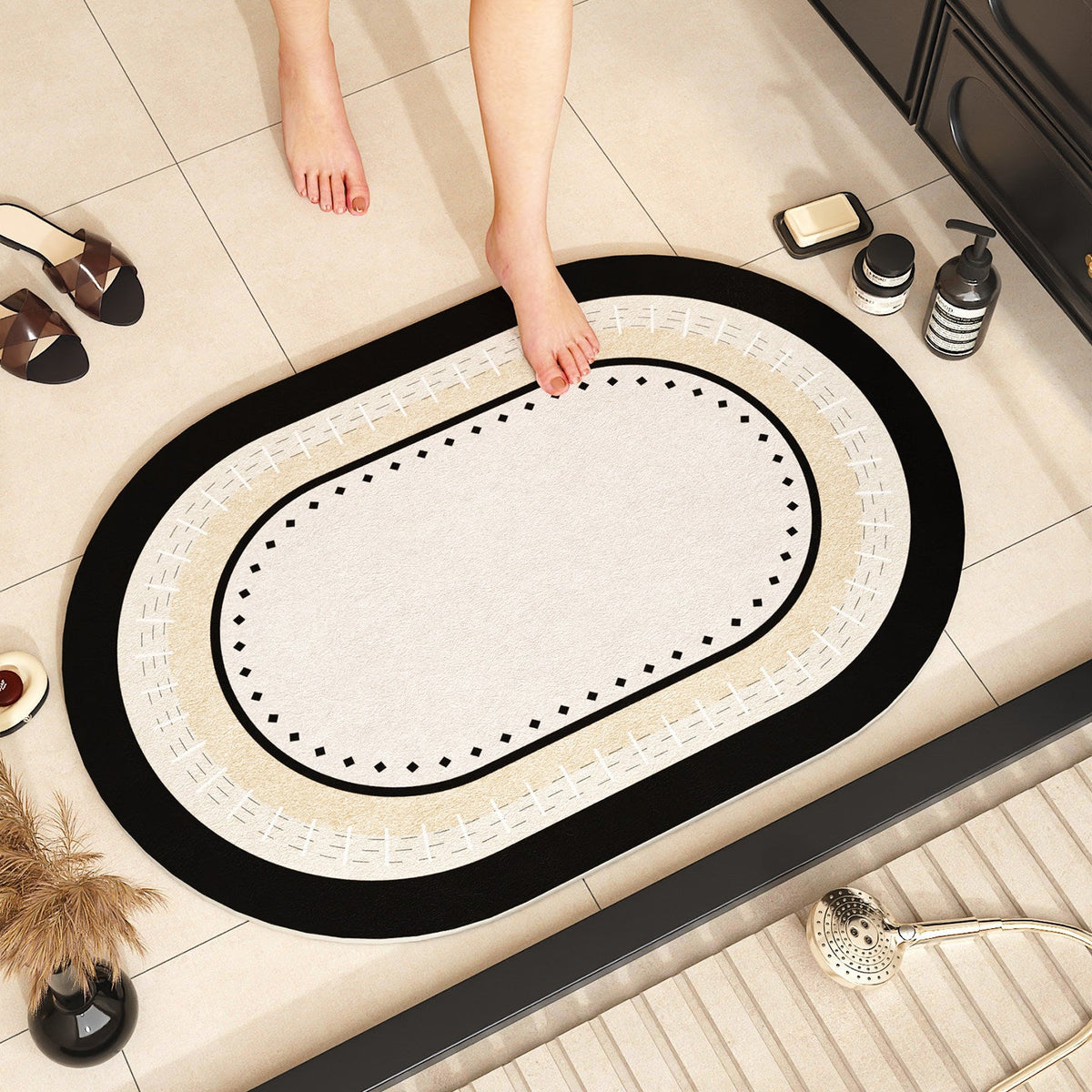 Plush Bath Mat with Quick-Dry Surface and Non-Slip Backing | Absorbent Bathroom Rug | Machine Washable