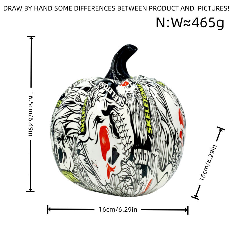 Halloween Pumpkin Decorative Figure | Available in Purple, White, Red | Stands on Shelves, Mantels, and Side Tables