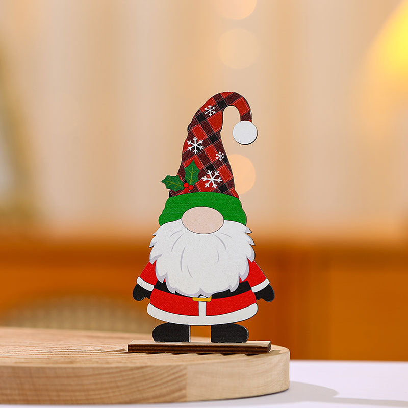 Wooden Santa Figures for Mantel and Tabletop | Detailed Hat with Winter Motifs | Christmas Decorations in Four Designs