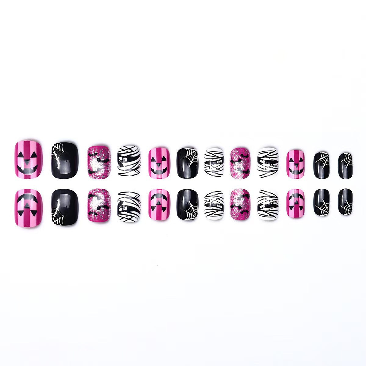 Halloween Glitter Press-On Nails | Available in W098 | Glue-Free Application in Minutes for Parties and Nights Out