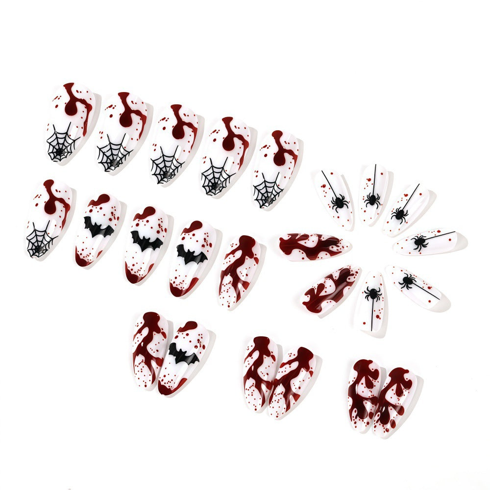 Halloween Press-On Nails | Available in White, Transparent | Glue-Free Application in Minutes for Parties and Nights Out