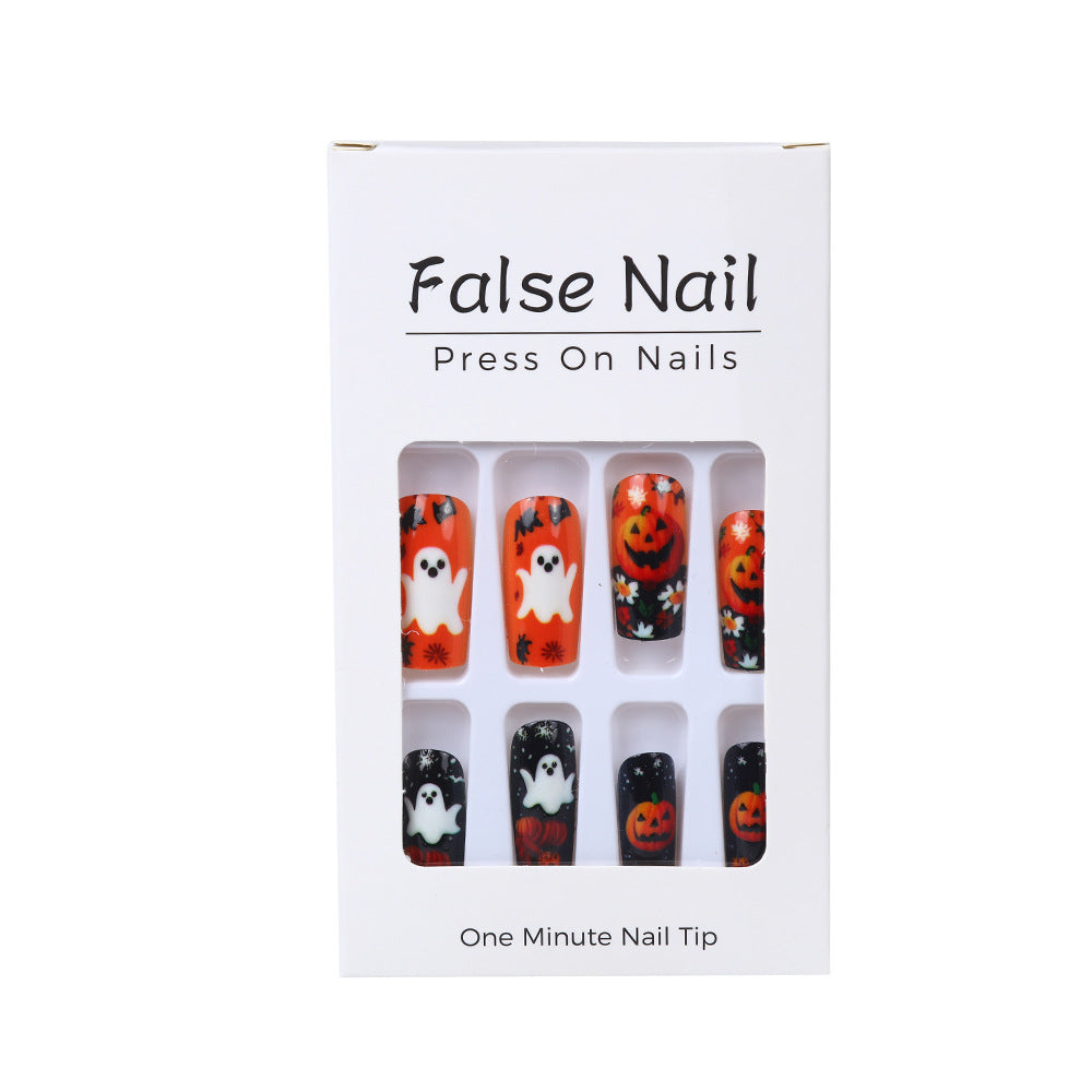 Halloween Pumpkin Ghost Press-On Nails | Available in White, Transparent