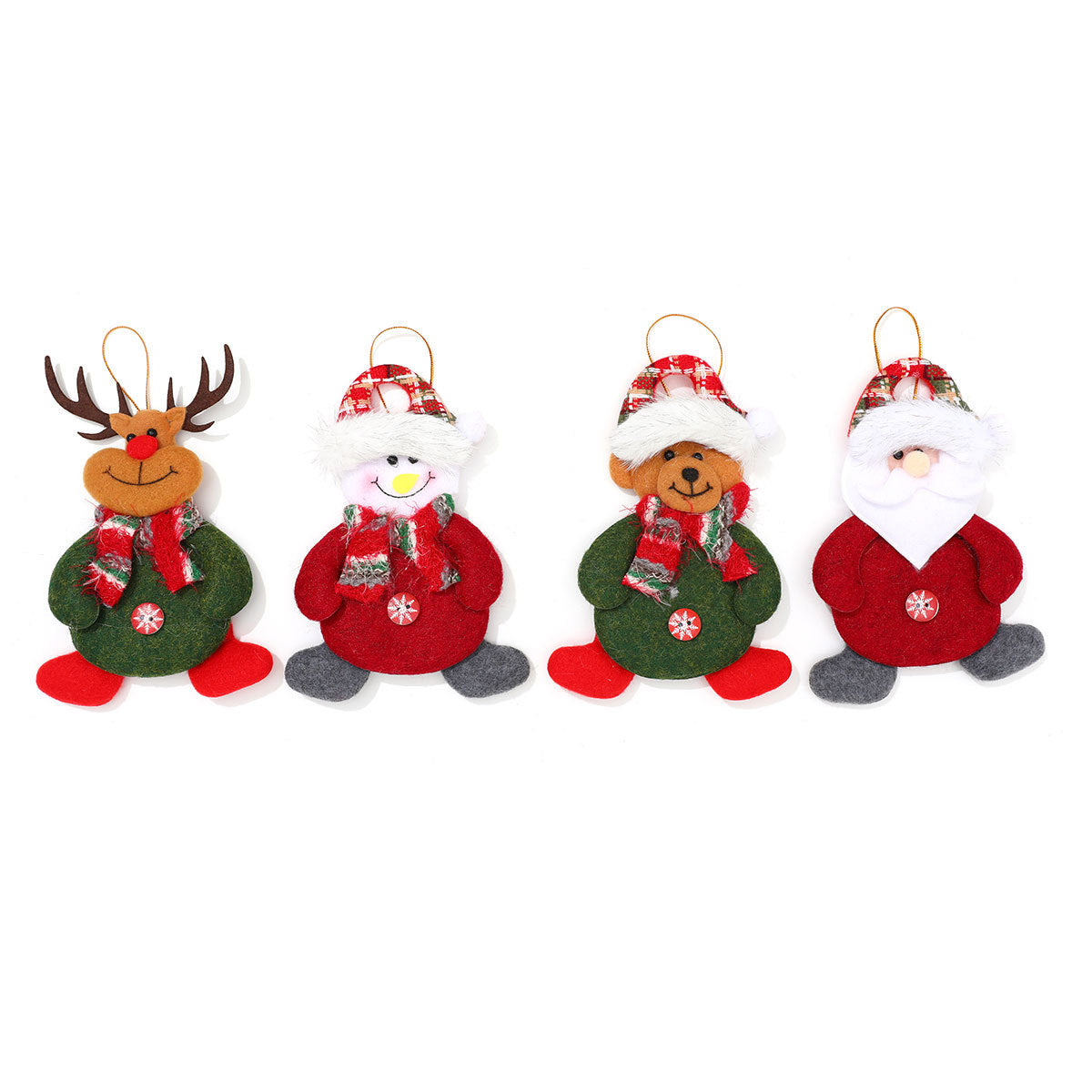 Plush Snowman Ornament with Scarf and Hat | Hanging Loop for Tree, Mantel or Gift Tag | Bright Winter Christmas Decorations