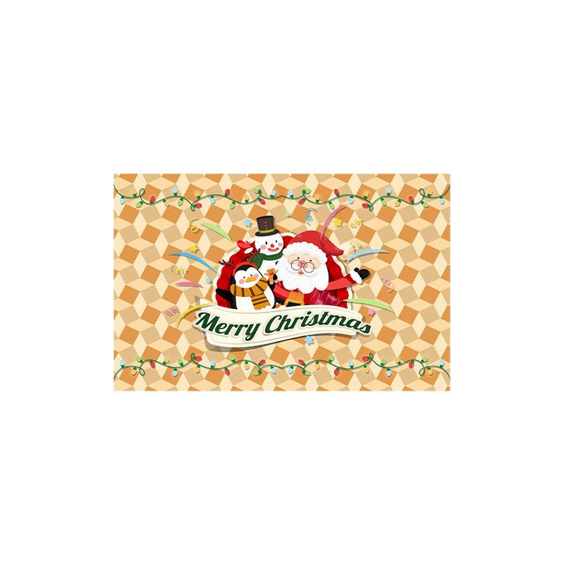 Merry Christmas Door Mat with Santa Print | Non-Slip Backing, Easy to Shake Clean | Indoor Outdoor Entrance Decorations