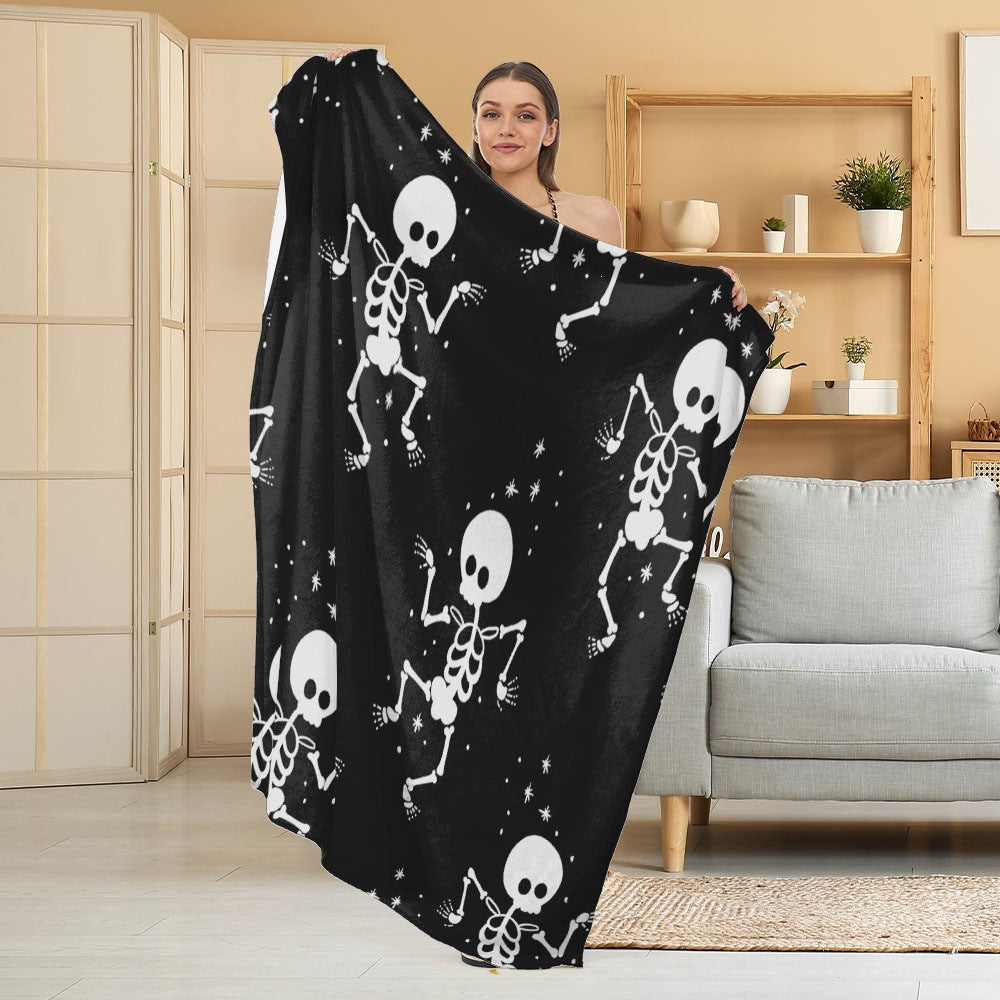 Halloween Throw Blanket | Available in White | Soft Fleece for Sofas, Beds, and Movie Nights